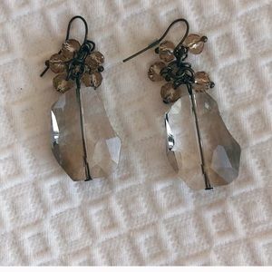 Greyish purple drop earrings